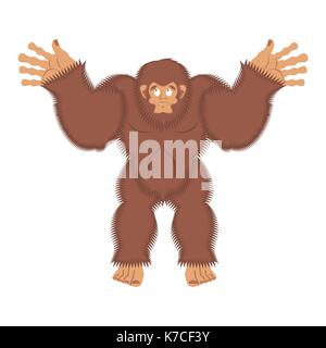 Bigfoot schuldig. Yeti überraschen. Abominable snowman culpablen. Vector Illustration Stock Vektor