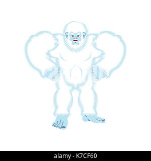 Yeti wütend. Bigfoot böse. Abominable snowman aggressiv. Vector Illustration Stock Vektor