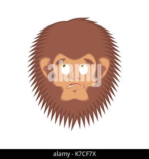 Bigfoot schuldig emoji. Yeti straffällige Gesicht. Abominable snowman schuldhaften Avatar. Vector Illustration Stock Vektor