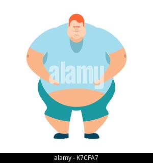 Rothaarige fette Kerl. Schlemmer dicken Mann. fatso Vector Illustration Stock Vektor