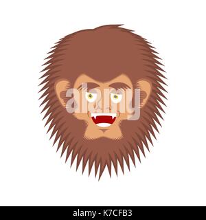 Bigfoot glückliches Gesicht. Yeti fröhliche emoji. Abominable snowman merry Avatar. Vector Illustration Stock Vektor