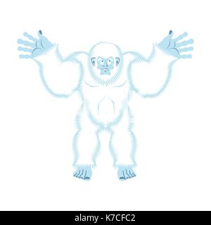 Yeti schuldig. Bigfoot überraschen. Abominable snowman culpablen. Vector Illustration Stock Vektor