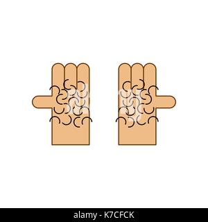 Haarige Palme der Hand isoliert. Vector Illustration Stock Vektor