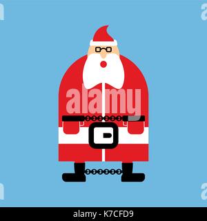 Santa Claus in Handschellen verhaftet. Vector Illustration Stock Vektor