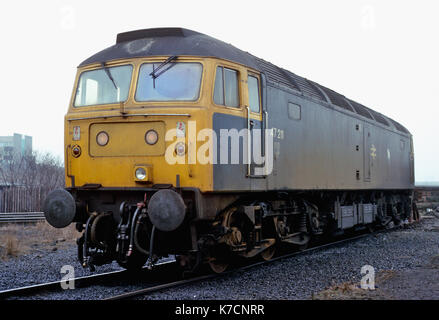 Class 47 Lokomotive stabled außerhalb Gateshead Depot in England in den 80er Jahren Stockfoto