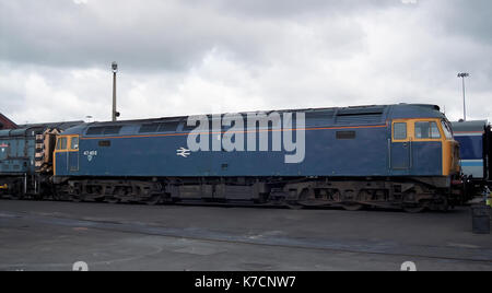 Class 47 Lokomotive außerhalb Doncaster Engineering arbeitet in England Stockfoto