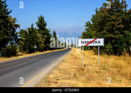 Der Blick auf das Dorf Ivanovka, Aserbaidschan Stockfoto