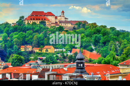 Blick auf die Burg Spielberg in Brünn, Tschechische Republik Stockfoto
