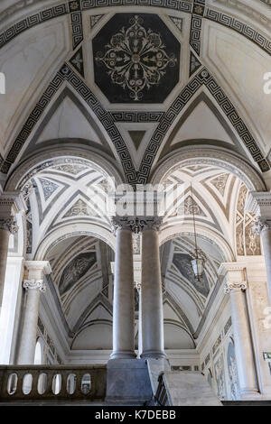 Treppe, Universität, Universita Degli Studi di Catania, ehemaliges barockes Benediktinerkloster von San Nicolò l' ArenaCatania Stockfoto