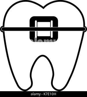 Molar mit zahnspange Zahnmedizin icon image Stock Vektor