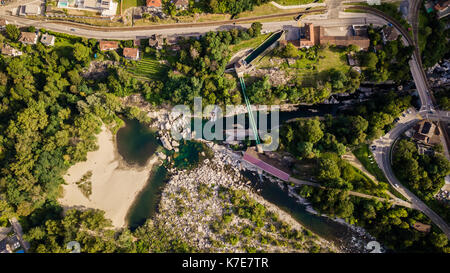 Panorama-aufnahme des Flusses Maggia im Tessin, Schweiz Stockfoto