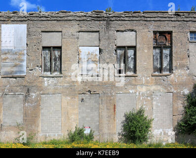 Außenwand eines Gebäudes in E B Eddy Papierfabrik Komplex in Ottawa, Kanada, die geschlossen wurden, seit 2007. Stockfoto