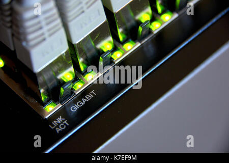 Gigabit-ethernet-Verbindung Stockfoto