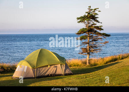 Zelt Campingplatz am Roten Punkt Prov Park, PEI, Kanada Stockfoto