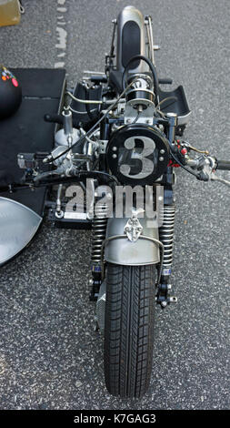 Nahaufnahme eines alten Motorrad Stockfoto