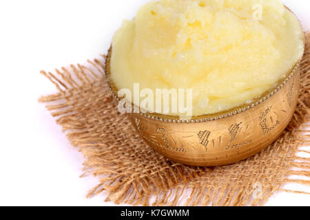 Desi Ghee oder clariified flüssige Butter, Öl, reinem Ghee Stockfoto