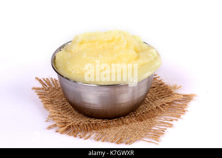 Desi Ghee oder clariified flüssige Butter, Öl, reinem Ghee Stockfoto