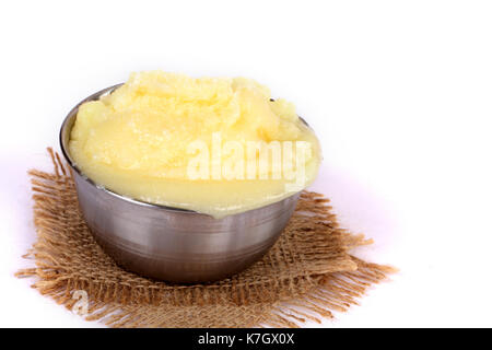 Desi Ghee oder clariified flüssige Butter, Öl, reinem Ghee Stockfoto