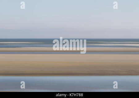 Abstrakte Schuß von Strand und Meer auf der Nordsee Insel Juist, Ostfriesland, Deutschland, Europa. Stockfoto