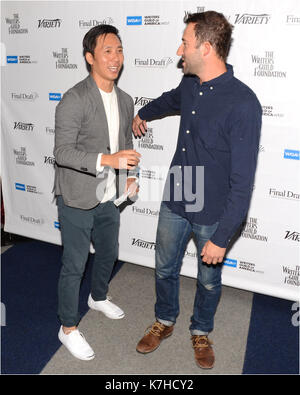 Kevin yu und Steven Davis besucht sublime primetime Bedienfeld wgaw Diskussion 2017 mit Emmy-nominierten Autoren an Schriftsteller guild Theater am 15. September 2016 in Beverly Hills, Kalifornien. Stockfoto