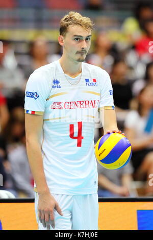 Osaka, Japan. 15 Sep, 2017. Jean Patry (FRA) Volleyball: FIVB World Grand Champions Cup 2017 Männer zwischen Frankreich 0-3 USA im Osaka Municipal Central-Gymnasium in Osaka, Japan. Credit: Naoki Nishimura/LBA SPORT/Alamy leben Nachrichten Stockfoto