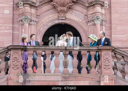 Amorbach, Deutschland. 16 Sep, 2017. Religiöse Hochzeit von Erbprinz Ferdinand von Leiningen und Prinzessin Viktoria Luise von Preussen in Amorbach (Bayern), Deutschland. Am 16. September 2017. Foto: Erhardt Szakacs/picture Alliance | Verwendung weltweit/picture alliance/dpa/Alamy leben Nachrichten Stockfoto