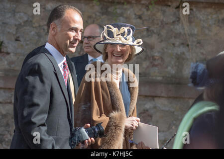 Amorbach, Deutschland. 16 Sep, 2017. Religiöse Hochzeit von Erbprinz Ferdinand von Leiningen und Prinzessin Viktoria Luise von Preussen in Amorbach (Bayern), Deutschland. Am 16. September 2017. Foto: Erhardt Szakacs/picture Alliance | Verwendung weltweit/picture alliance/dpa/Alamy leben Nachrichten Stockfoto