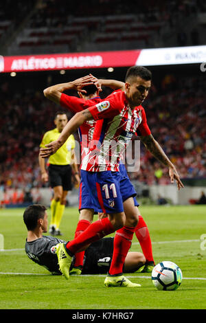 Engel Martin Correa (11) Atletico de Madrid player. La Liga zwischen Atletico de Madrid gegen Malaga CF Wanda Metropolitano Stadion in Madrid, Spanien, 16. September 2017. Stockfoto