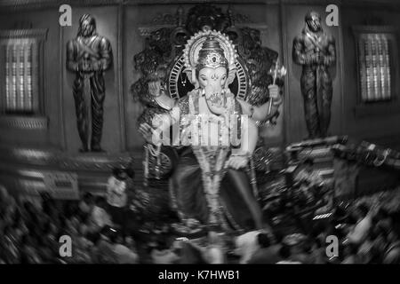 Das Bild der Ganpati oder Elefant vorangegangen Lords Idol, khetwadi, Mumbai, Indien Stockfoto