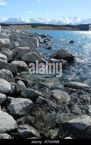 Lake Pukaki Canterbury Südinsel Neuseeland Stockfoto