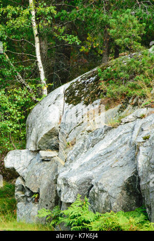 Felsformation, Schweden. Aufgenommen mit Nikon D5300 Stockfoto