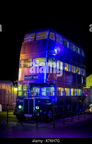 Ein Ritter Bus von Harry Potter und der Gefangene von Askaban bei Warner Brothers Studio Tour, London Stockfoto