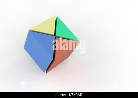 3D-Rendering abstrakt bunte Würfel für Info grafik design Stockfoto