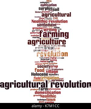 Landwirtschaftliche revolution Wort cloud Konzept. Vector Illustration Stock Vektor