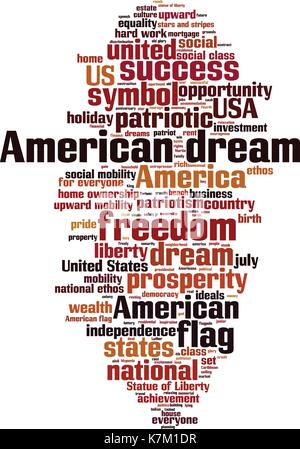 American Dream Wort cloud Konzept. Vector Illustration Stock Vektor