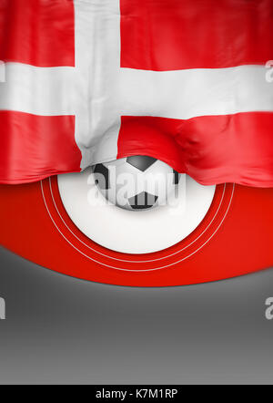 Flagge Dänemark, dänische Flagge (3D Render) Stockfoto