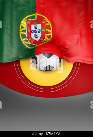 Flagge Portugal, Portugiesische Flagge (3D Render) Stockfoto