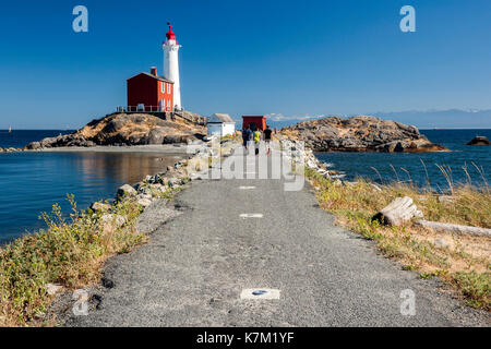 Fisgard Leuchtturm und Fort Rodd Hill, Victoria, Vancouver Island, British Columbia, Kanada Stockfoto