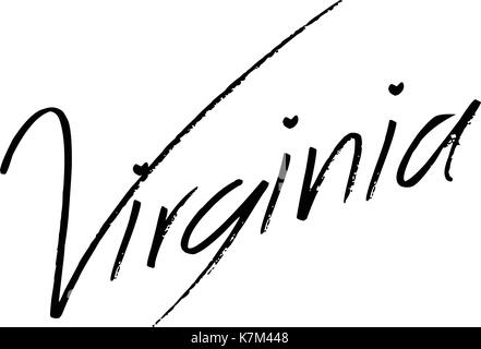 Virginia text Zeichen illustrationon weißer Hintergrund Stock Vektor