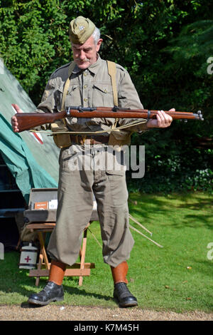 Home Front, britische Soldaten, Re-enactors, 1940 s Ereignis, Großbritannien Stockfoto