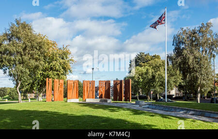 Kriegerdenkmal für Camelon in der Nähe der Verriegelung 16 an der Forth-and-Clyde-Kanal in Camelon Falkirk Schottland Großbritannien gefallen Stockfoto