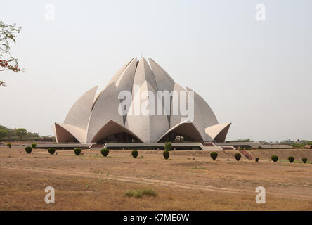 Der Lotus Tempel - die wichtigsten Tempel der Bahai Religion in Indien und den Nachbarländern ohne Menschen. Neu Delhi, Indien Stockfoto