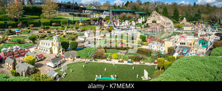 Panorama von LEGO miniland in Legoland Windsor Theme Park, England Stockfoto