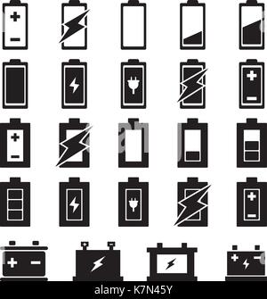 Batterie Icon Set Stock Vektor