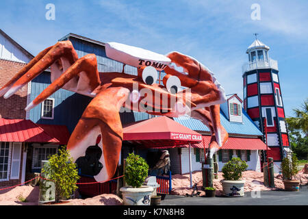 Myrtle Beach South Carolina, Tommy's Giant Crab Seafood, Restaurant, außen, Leuchtturm, vorne, Eingang, Riesenkrabbe, SC170516079 Stockfoto