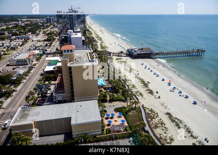 Myrtle Beach South Carolina, Atlantischer Ozean, SkyWheel, Riesenrad, Luftaufnahme von der Gondel, Pier 14, Angelpier, Promenade, SC170516091 Stockfoto