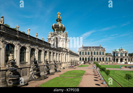 Kronentor Tor, Zwinger Palast, Dresden, Sachsen, Deutschland Stockfoto