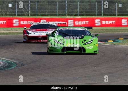 Imola, Italien - 25. September 2016: Ein Lamborghini Huracan vom Imperiale Racing Team, gefahren von VENTURINI Giovanni, dem C.. Gran Turismo Super GT3-GT3 Stockfoto