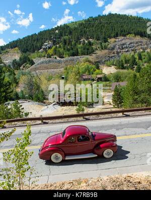 Central City, Colorado, USA. 15 Sep, 2017. Der Hot Rod Hill Climb, führen Sie jeden September in diesem ehemaligen Goldgräberstadt westlich von Denver, ist offen-4788 Fahrzeuge mit Flachkopf, banger, Ohv-Konvertierung oder frühen inline-Motoren vor. Credit: Brian Cahn/ZUMA Draht/Alamy leben Nachrichten Stockfoto