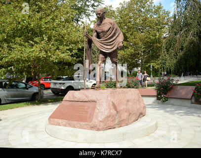 . September 2017. Das Mahatma Gandhi Memorial befindet sich in der Nähe der Botschaft von Indien in Washington. Das im September 2000 gewidmete Denkmal stellt Mohandas Karamchand Gandhi in asketischer Tracht dar. Quelle: Chuck Myers/ZUMA Wire/Alamy Live News Stockfoto